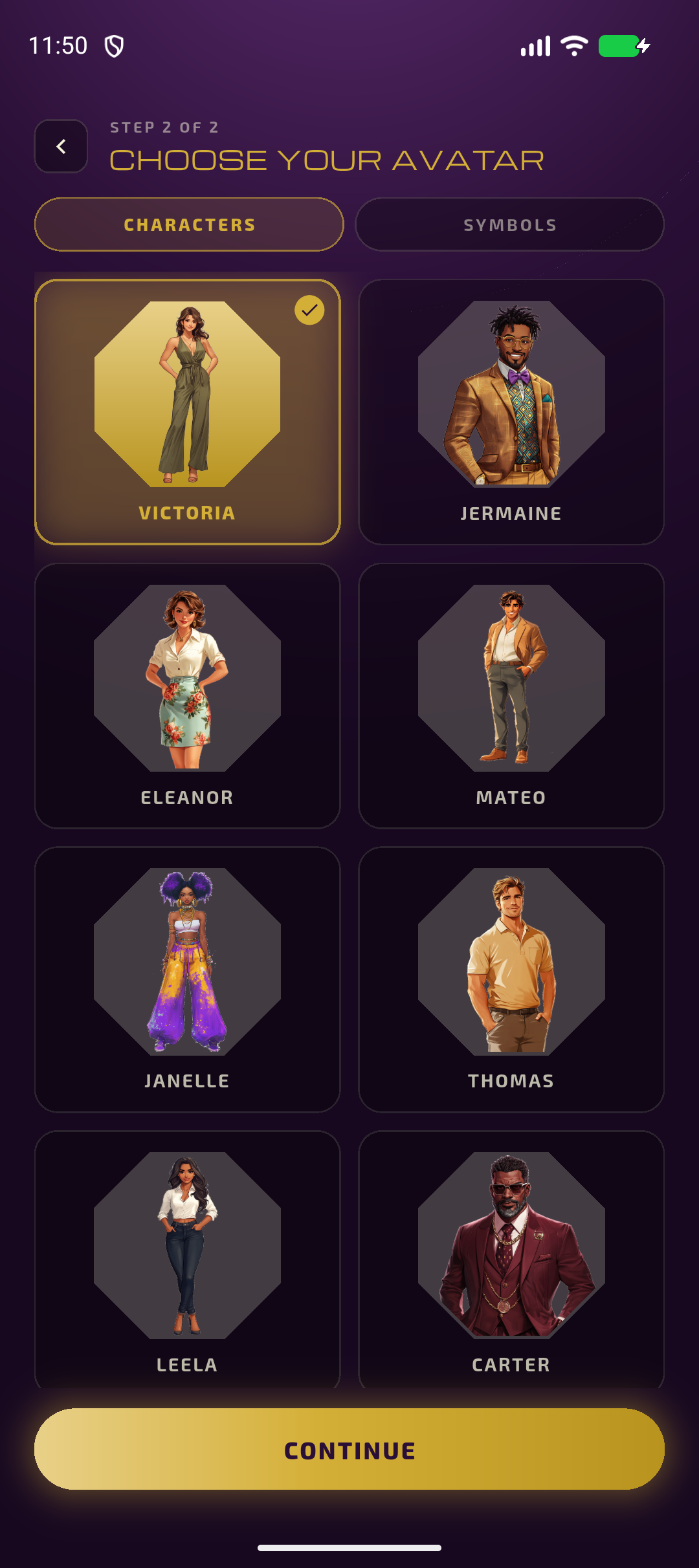 Character picker