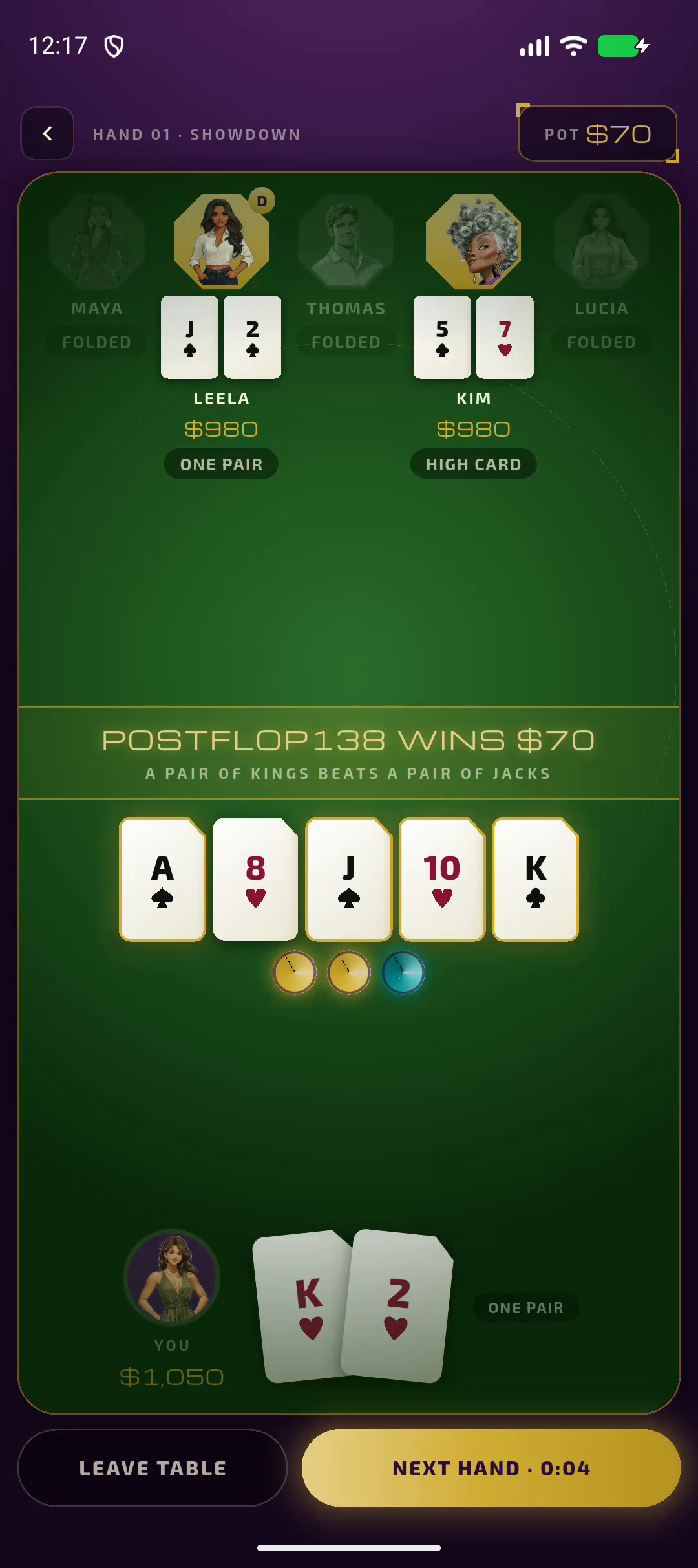 Poker showdown