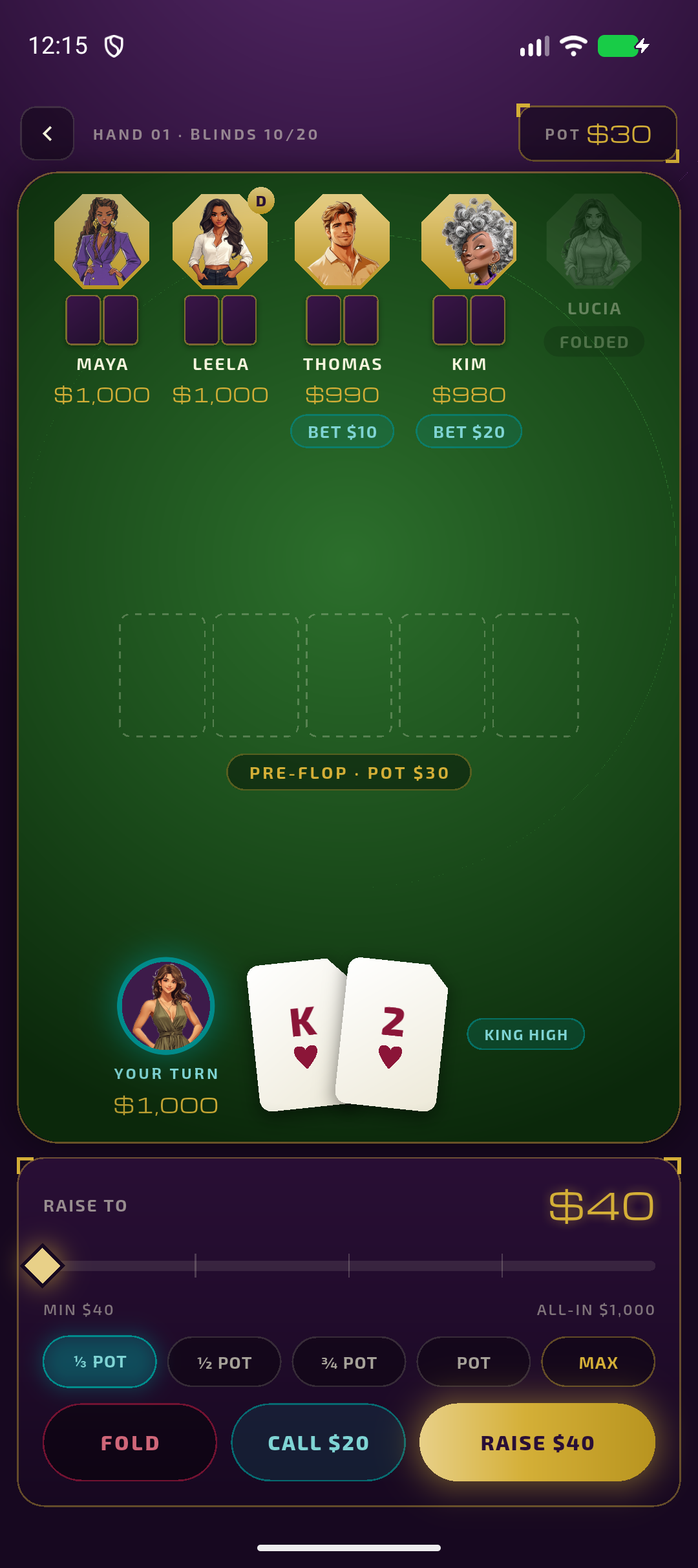 Poker table